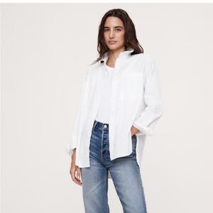 NWT-Banana Republic White The Oversized Shirt, Extra Small